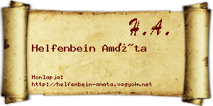 Helfenbein Amáta névjegykártya